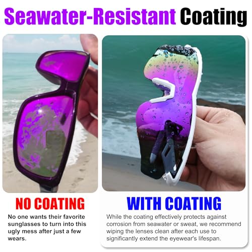 Polarized Sports Sunglasses for Men Women,Wrap Around Sun Glasses for Running Cycling Baseball Fishing Golf Hiking - color: White Purple
