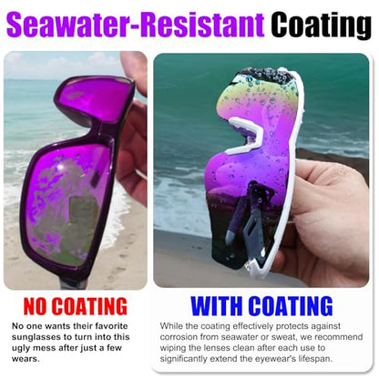 Polarized Sports Sunglasses for Men Women,Wrap Around Sun Glasses for Running Cycling Baseball Fishing Golf Hiking - color: White Purple