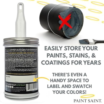 Paint Saint – 4 Airtight Touch Up Paint Containers with Built-In Brush | Mess-Free Storage & Quick Touch-Ups | Perfect for Homeowners, DIY & Property Managers (Pack of 4) - size: 1 Count (Pack of 4)