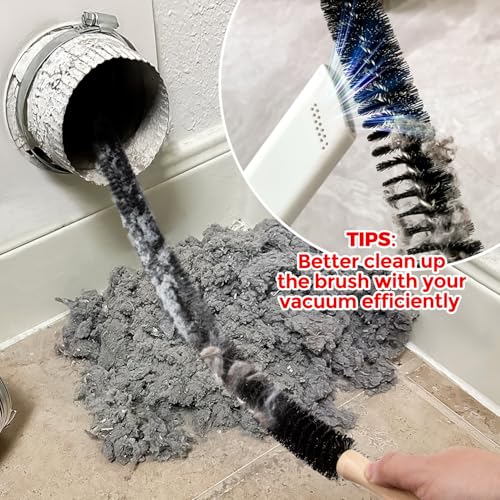 Holikme Dryer Vent Cleaner Kit 2 Pack - Household Cleaning Supplies,Long Flexible Refrigerator Coil Brush Radiator Brush,Dryer Lint Brush Home Essentials for Lint Trap Dust Vacuum Brush - size: Long 2pack