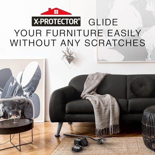 X-Protector Felt Furniture Sliders for Hardwood Floors & Furniture Lifter Tool Set - 4 PCS 3 1/2" Sliders for Furniture with Furniture Jack. Move Your Furniture Easily with Premium Furniture Movers! - size: 4 PCS 3 1/2 inch (with Lifter)