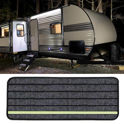 Landing Mat, Carpet Stair Treads for Wooden Steps, Anti Slip Carpet Stair Mat with Self Stick Adhesive, Foldable Protective Rug for Staircase, Camping Vehicle Use