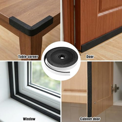 Grevosea High Density EVA Foam Tape Single Sided Window Sealing Tape Weather Stripping Closed Cell Foam Strips with Adhesive for Insulating Door Frame and Window (1/2In x 1/4In x 16.5Ft)