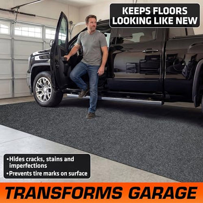 Armor All Garage Floor Mat (20' x 7'4"), Waterproof Garage Flooring, Absorbent, Premium Oil Spill Resistant Garage Pad, Durable, Protects Surfaces (Includes Double Sided Tape) (USA Made) - size: 7'4" x 20' (Rectangular)