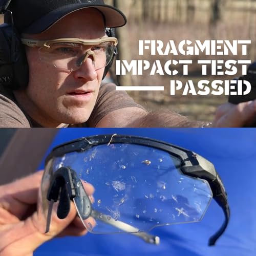 HTS HUNTERSKY Ballistic Tactical Shooting Glasses ANSI Z87+ UV400 Protective Eyewear - color: Gray Clear