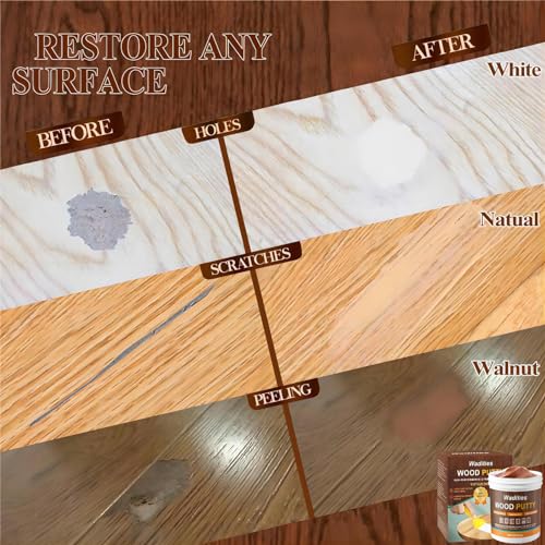 Wadities Walnut Wood Filler, Walnut Wood Putty, Paintable Stainable Wood Repair Putty, 9.87 Ounce Wood Furniture Repair kit, Quickly Repair Wood Cracks and Holes on Wooden Floor Furniture (Walnut) - color: Walnut