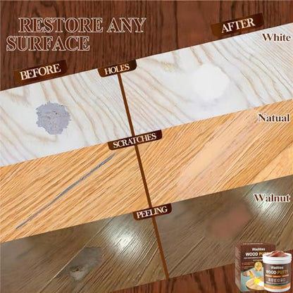 Wadities Walnut Wood Filler, Walnut Wood Putty, Paintable Stainable Wood Repair Putty, 9.87 Ounce Wood Furniture Repair kit, Quickly Repair Wood Cracks and Holes on Wooden Floor Furniture (Walnut) - color: Walnut