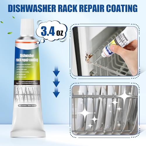 3.4oz Dishwasher Rack Repair Coating, Grey Dishwasher Vinyl Rack Rust Touch Up Paint Kit, Insulation and Waterproof, High and Low Temperature Resistant - color: Grey, size: 3.4 Ounce (Pack of 1)