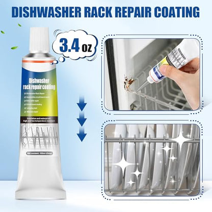 3.4oz Dishwasher Rack Repair Coating, Grey Dishwasher Vinyl Rack Rust Touch Up Paint Kit, Insulation and Waterproof, High and Low Temperature Resistant - color: Grey, size: 3.4 Ounce (Pack of 1)