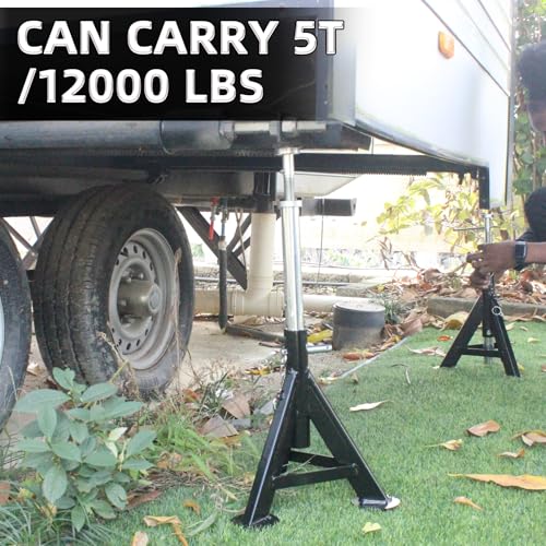 BESTOOL RV Supports Stabilizer Jacks, Travel Trailer Stabilizer Jacks Camper Jack Stands from 17.3" to 30." 5Ton /12000 lbs Capacity, 2PC - color: Black-Standard RV stabilizer jacks/2PC