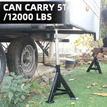 BESTOOL RV Supports Stabilizer Jacks, Travel Trailer Stabilizer Jacks Camper Jack Stands from 17.3" to 30." 5Ton /12000 lbs Capacity, 2PC - color: Black-Standard RV stabilizer jacks/2PC