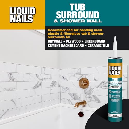 Liquid Nails - LN715 LIQUID NAILS LN-715 Tub Surround and Shower Adhesive (Low VOC) (10-Ounce) - size: 10 Ounce, style: Tub Surround