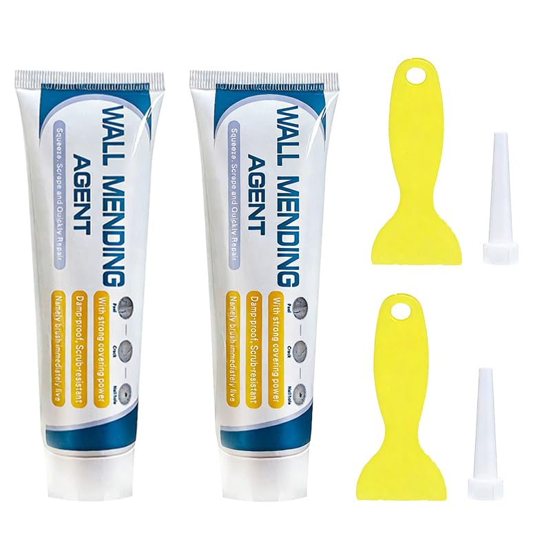 Drywall Patch Repair Kit: Wall Mending Agent for Holes & Cracks - Wall Repair Paste for Nail Holes, Dents & Small Damage (2 pcs) - color: 2 pcs