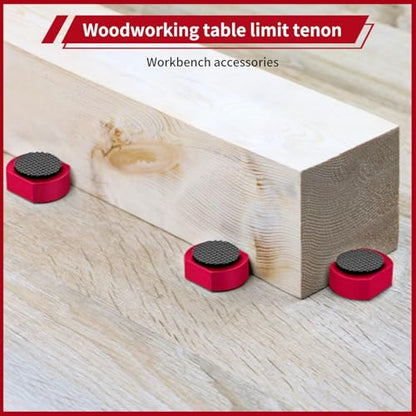 6-Pack Bench Dogs & Workbench Stops - 3/4 inch Aluminum Bench Dog Clamps with Non-Slip Pads, Bench Vise Accessories for Woodworking MFT Stops