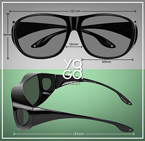Fit Over Wrap Sunglasses Polarized Lens Wear Over Eyeglasses 100% UV Protection for Men and Women - color: Smoke Lens and G15 Lens