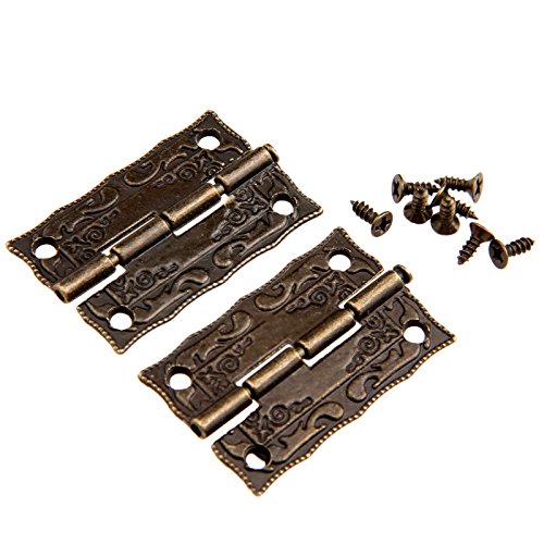 dophee Retro Decorative Lock, Latch Hasps, Pulls Handles, Hinges and Box Corner Protectors Hardware Kit for Jewelry Box Cabinet Wooden Box Handcrafts Project - style: Corner Protector Kit
