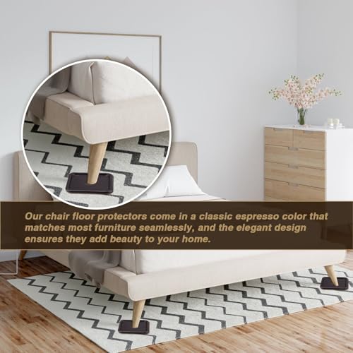 ASTIMESA 8 Pieces 3" Square Furniture Sliders, Heavy Duty Furniture Pads Cups with Carpet Base, Reusable Floor Protectors for Hardwood Vinyl Tile Couch Table Chair Bottom (Brown) (78mm, Square) - size: 78mm