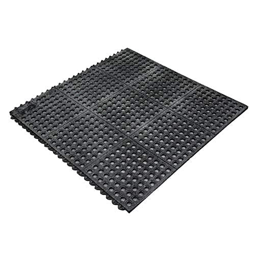 Wearwell 576.58X3X3CFRBK 24/Seven GritWorks Cutting Fluid Resistant Anti-Fatigue Open Mat, for Mineral oil-based fluids, 3' x 3' x 5/8" Thickness, Black - color: Black, style: GritWorks Drainage Mat