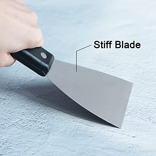uxcell Putty Scraper 4" Spatula Drywall Repair Spreader Stainless Steel Blade Black Handle 4Pcs