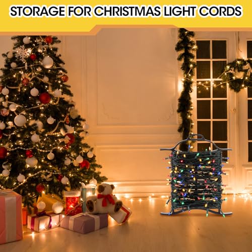 Ripeng 6 Pcs Light-Duty Extension Cord Holder, Hangable Rope Winder Fits Light Duty Cord, Small Cable Organizer Reel for Indoor Extension Cords, LED String Lights, Ethernet & Thin Rope