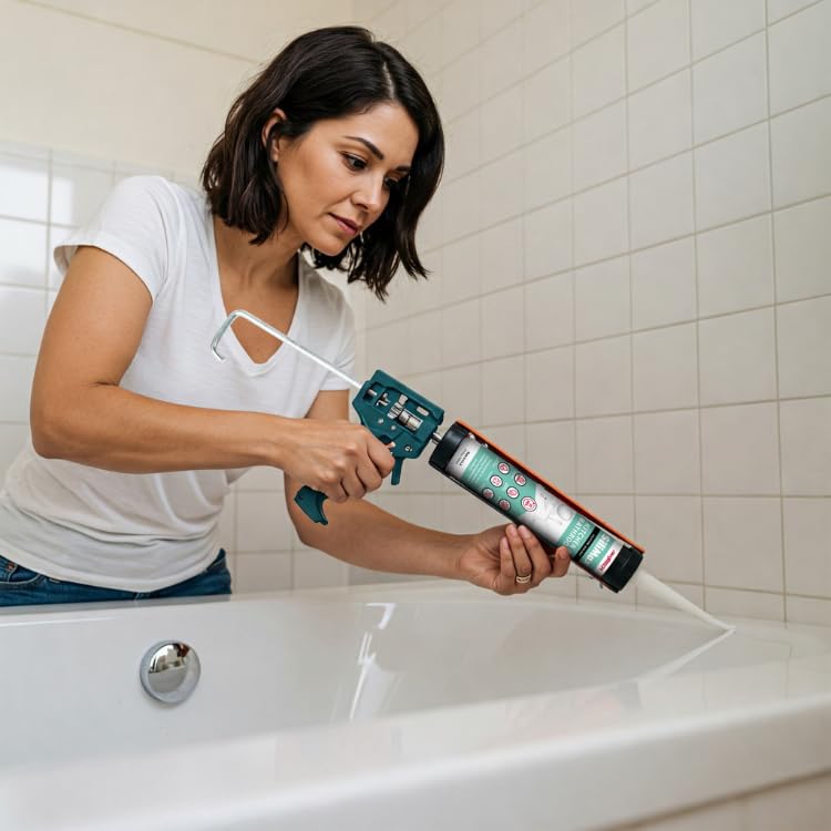 Kitchen & Bathroom Silicone Caulk– Clear Silicone Sealant Waterproof for Sinks, Tubs, Shower Seal & Toilet Seal – Crack-Proof, Quick-Dry Formula Silicone Caulking, 9.5 oz (1 Pack, 1, Count) - style: 1 Pack