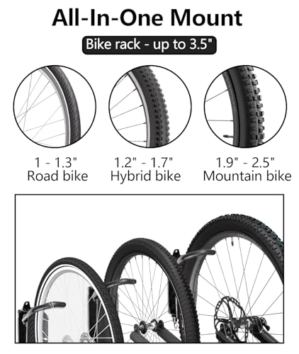 4 Pack Swivel Bike Wall Mount, Bike Hangers for Garage, Space-Saving Vertical Bike Rack, Sturdy Bike Storage Rack Holds Up to 66lbs, Easy to Install.