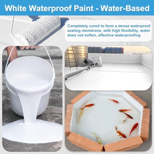 Liquid Waterproof Sealant White 35 Ounces, Endhokn Wall, Bathroom, Roof, etc Indoor and Outdoor Water-Based Waterproof Coating - color: white
