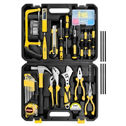 SOLUDE Tool Set,148-Piece Home Repair Tool Kit for Men Women College Students,Household Basic Hand Tool Sets with Case for Home Maintenance,Dorm Essentials,Auto Repair & DIY Projects - size: 148 pcs Yellow