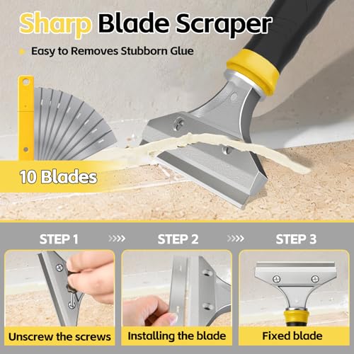 12pack Caulking Tool Kit, Multifunctional Caulk Remover Tool, Grout Removal Tool, Silicone & Grout Cleaner for Bathroom, Shower, Tile, Window, Household Caulk Kit(Yellow) - color: Yellow