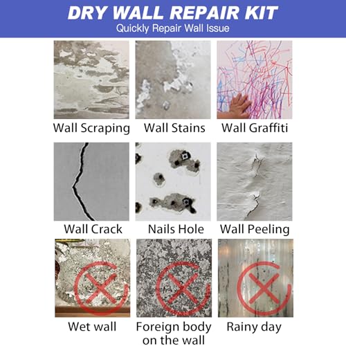 SEISSO Drywall Repair Kit, 500 g Wall Mending Agent- 2 Pack, Wall Spackle Repair Kit with Scraper, Patch for Wall Hole Filler, White Spackle Wall Repair Paste, Plaster Dent - color: 2pcs paste