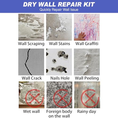 SEISSO Drywall Repair Kit, 500 g Wall Mending Agent- 2 Pack, Wall Spackle Repair Kit with Scraper, Patch for Wall Hole Filler, White Spackle Wall Repair Paste, Plaster Dent - color: 2pcs paste