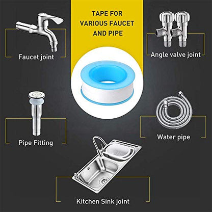 GCQ Teflon Thread Seal Tapes PTFE Thread Seal Tape for Plumbers Sealant Tape for Leak Water Pipe Thread 1/2 inch x 500 inch (5 Pack/White) - size: 1/2-500inch（5 pack）