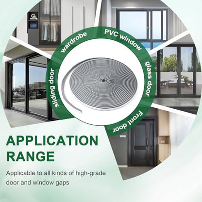 39FT Weather Stripping Door and Window Seal, Self-Adhesive Soundproofing Seal Strip, 0.35" Wide x 0.2" Thick, Draft Stopper for Doors & Windows (Grey, 39.4FT, 0.35'' Wide X 0.2'' Thick) - size: 39.4FT, 0.35'' Wide X 0.2'' Thick