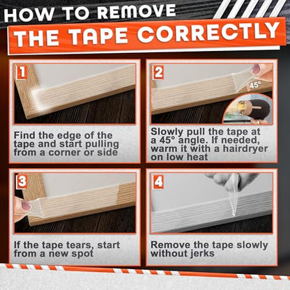 1.18" X 235" Heavy Duty Clear Double Sided Tape – Strong Double Sided Adhesive Tape – Wall Decoration, DIY, Office and Home Projects, No Tools Needed | Works on Tile, Glass, Wood, Metal, and Plastic - size: 19.6 ft × 1.18 in
