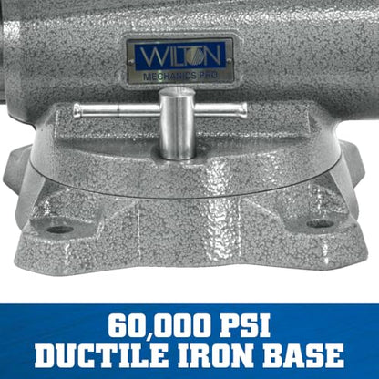Wilton Mechanics Pro Bench Vise, 10" Jaw(Width-12", Opening-5-1/4") Throat (Model 8100M), gray - size: 10 in.