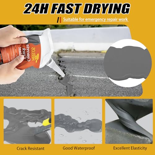 Concrete Crack Filler, 9Packs Premium Concrete Crack Sealant, Weather-Resistant Caulking Glue,Quick-Drying & Waterproof Repair Adhesive for Slabs, Driveways, Sidewalks (Grey) - style: 9Pack-9.9LB