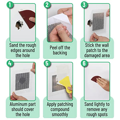 Bates- Drywall Repair Kit, 11 pcs, 4 Inch, Dry Wall Patch Kits, Wall Repair Patch Kit, Wall Patch Repair Kit, Drywall Hole Patch, Drywall Patch Kit, Wall Hole Repair Kit, Drywall Patch Hole - size: 11 pcs, 4"