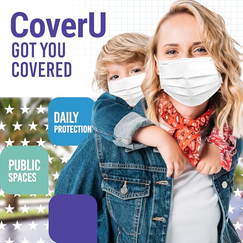 Medtecs Face Mask Disposable - 50/2000 PCS - Comfortable 3 Layer Breathable Mask, The Better Protection and Health Choice - CoverU ASTM Level 1 Adult Mask - 50 PCS - White (USA) - color: White (Usa), size: Adult - 50PC