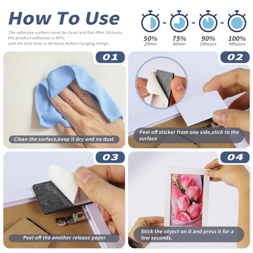 Super Sticky Double Sided Adhesive Pads,3mm Foam 50Pcs, Strong Double-sdied Sticky Foam Tape,2 Sided Way Black Rectangle 3.36" ,Removable Double-sided Mounting Tape ,Heavy Duty Sticky Pads for Walls - color: Black