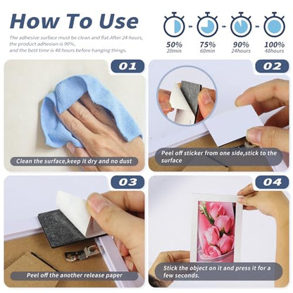 Super Sticky Double Sided Adhesive Pads,3mm Foam 50Pcs, Strong Double-sdied Sticky Foam Tape,2 Sided Way Black Rectangle 3.36" ,Removable Double-sided Mounting Tape ,Heavy Duty Sticky Pads for Walls - color: Black