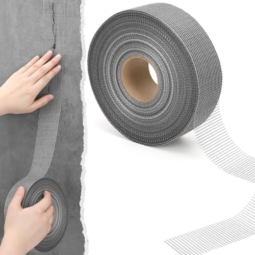 350 ft x 2 Inch Cement Board Joint Tape Self Adhesive Durable Gray Fiberglass Mesh Drywall Mesh Repair Tape for Cement Board Joints Repairing, Sealing and Strengthening - size: 350 ft X 2 Inch
