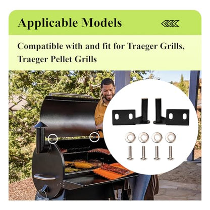 BCA001 Left & BCA002 Right Side Grill Lid Door Stop Arc, 74050 & 74051 Grills Lid Hinge Kit W/Screws, Fits Pro Series 22, Tailgater 20, Century 885, Eastwood 22