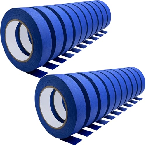 Blue Painters Tape, 20 Rolls Premium Masking Master Tape Painter Tape, Craft Adhesive Paint tape for Walls Painting, DIY Crafts Arts, Scrapbooking, Decoration, 1202yds=20*0.94in*60.1yds, Easy Removal - size: 20 Rolls, 0.94" x 60.1 Yds