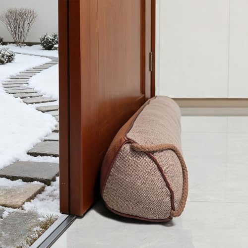 36 Inch Under Door Draft Stopper, Blocks Hot Cold Air Wind from Door and Window Bottom,Weather Seal, Reduce Noise Light,Triangular, Coffee - color: Coffee, size: 36 Inch