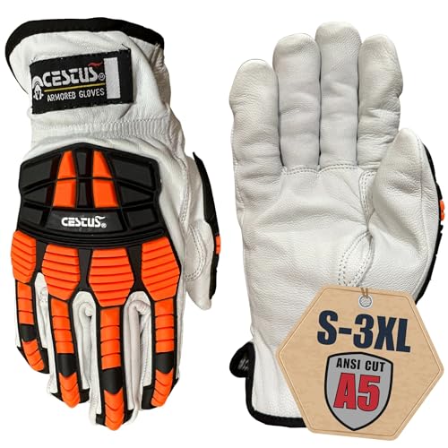 Cestus 3219, Goatskin Leather Impact Gloves, ANSI Cut A5 (1,3,6,12,60 Pairs) - size: Medium, style: 1 Pair