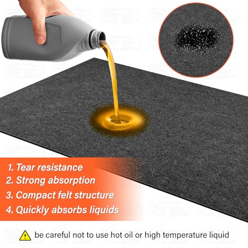 Garage Floor Mats for Under Car,6.6x8.5 FT Oil Spill Mat,Oil Absorbent Golf Cart Parking Mat,Protect Floors from Oil Drips, Spills, Stains and Splatters - size: GFM-6.6x8.5 FT