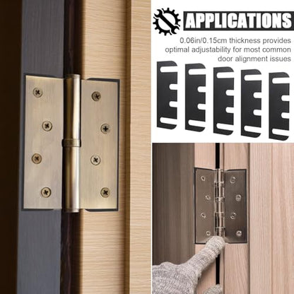 10pcs Door Hinge Shims, 10.16cm/4in PVC Hinge Shims Adjustable Spacer Parts for Doors Filling Gaps Align for Repair Replacement Kit