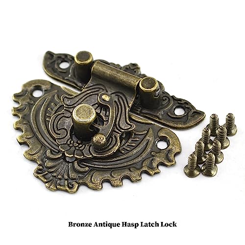 Antique Engraved Decorative Hasp Latch Hasp Hinges and Box Corner Protectors for Jewelry Box Cabinet Drawer Decoration and Repair