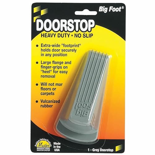 Master Caster Big Foot Doorstop, 4.75 x 2 x 1.25 Inches, Gray, 1/Pack (00941)