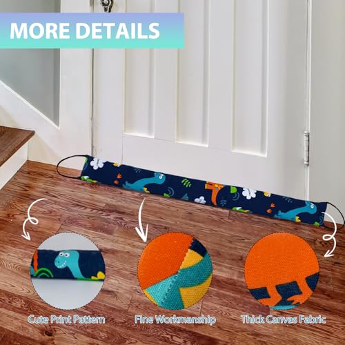 Weighted Door Draft Stopper, 2 Pack 40 Inch Under Door Blocker, Bottom of Door Window Air Noise Light Gap Filler, Saving Energy Cartoon Print Canvas Cotton 2.8Lb - size: 40 inch